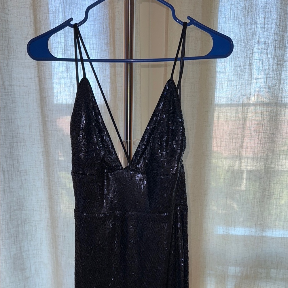 ABS Allen Schwartz Black Slip Dress Spaghetti Strap